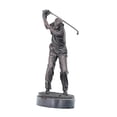 thumbnail image 3 of Figura de golfista, escultura moderna de latón, adorno deportivo coleccionable para escritorio, ideal para estudio, oficina, hogar y estante, 3 of 9