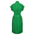 thumbnail image 5 of Up to 60% Off! pstuiky Womens Dresses, Women Short-Sleeved Lapel Dress Solid Color Lace-Up Dress Button up Shirt Dress Leisure Green L, 5 of 5