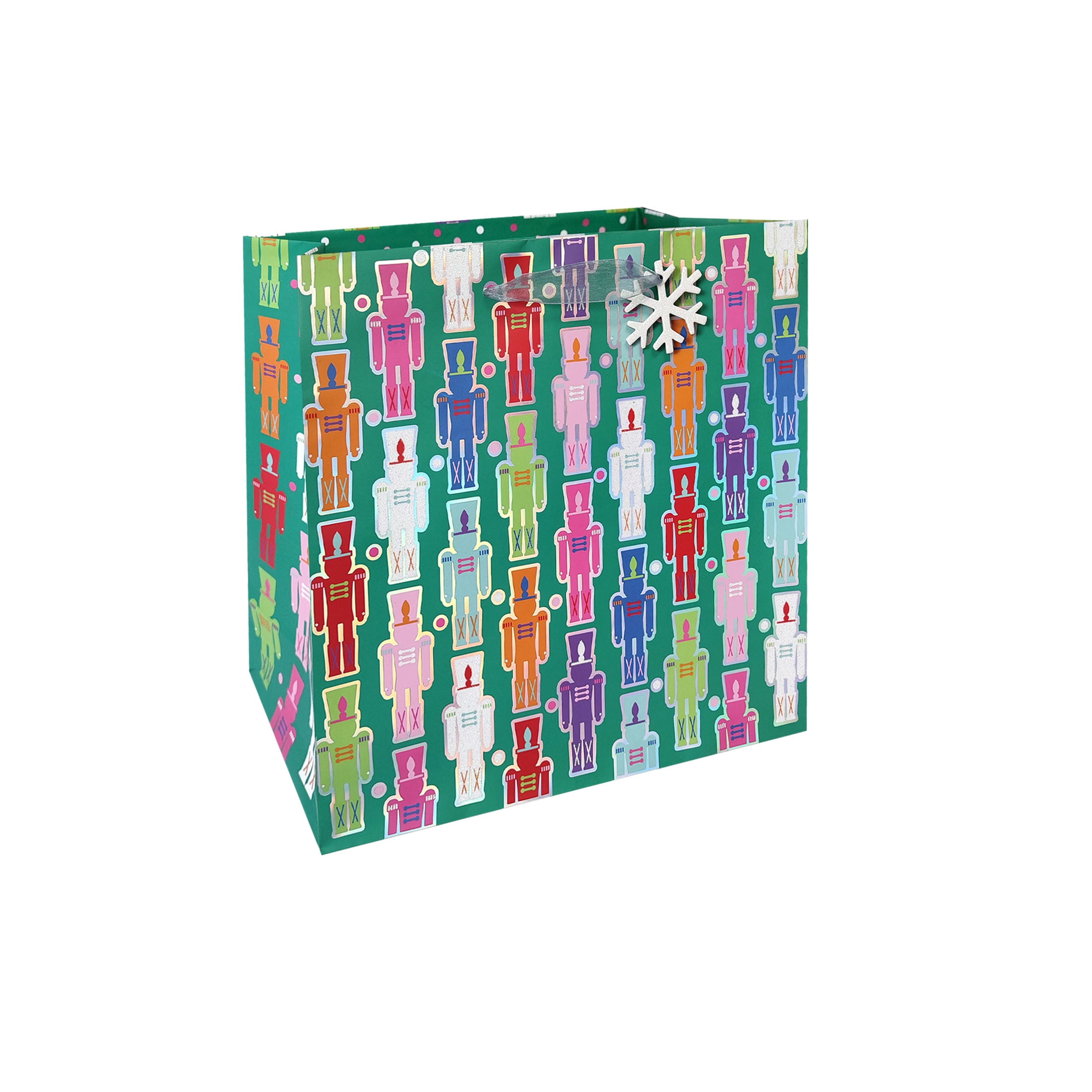 Holiday Time Christmas Printed Paper Gift Bag, 1 Count, Nutcrackers, HOLIDAY TIME PL 1PK LGSQ NTCRKRS BAG