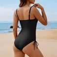 thumbnail image 4 of fheaev Full Piece Swimsuit for Women Deep V Cut Out Monokini Side Tie Cheeky Padded Push Up Swimsuit One-Piece Design Summer Beach Swimwear, 4 of 7