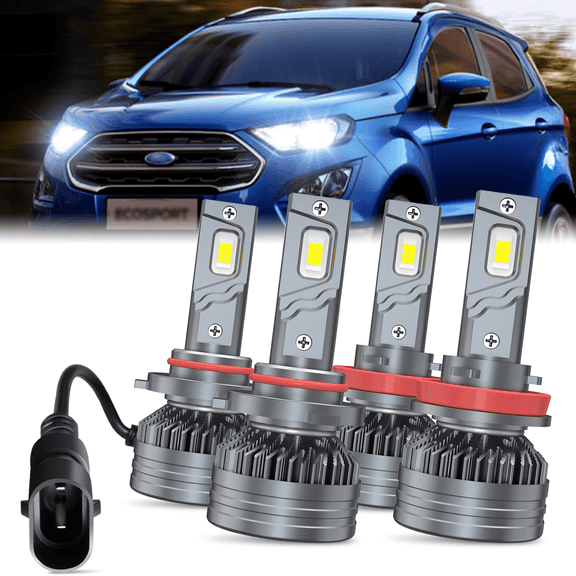 For Ford Ecosport 2018 2019 2020 LED Headlight Bulbs 9005 H11 High&Low Beam 4pcs