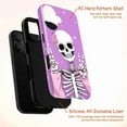 thumbnail image 4 of Peace Loving Skeleton on Pink Phone Case, Hearts & Stars Pastel Goth Aesthetic, Protective Cover for iPhone 16 15 14 13 12 11 Mini Pro Max, 4 of 5