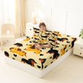 thumbnail image 4 of Manfei Cartoon Dachshund Twin Fitted Sheet, Love Heart Paw Bedding, Cream Brown, 2-Piece, 1 Fitted Sheet and 1 Pillowcase, 4 of 6