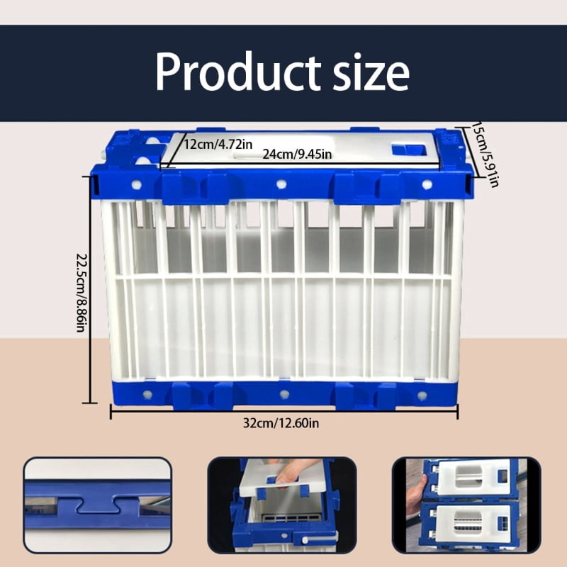 Quick Assembly Plastic Bird Cage Removable Panel for Pigeons Quail Squirrels Outdoor Exercise Transport