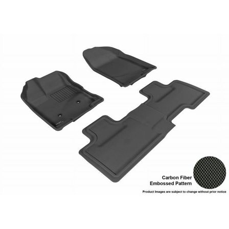 3D MAXpider 2007-2014 Fits Ford Edge 1st Row 2nd Row Kagu Carbon Fiber Embossed Pattern Black Floor Mat L1FR02001509
