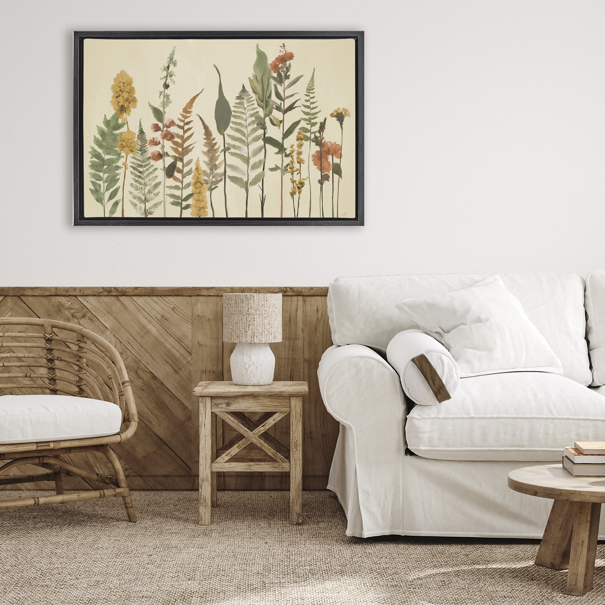 Stupell Industries Fall Toned Botanics Black Framed Floater Canvas Wall Art, design by Elizabeth Medley