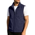 thumbnail image 5 of Zysthvn Plus Size Mens Jackets Lightweight Casual Cargo Fall Men Vest Solid Lapel Outdoor with Pockets Vests, Dark Blue XXXL, 5 of 9