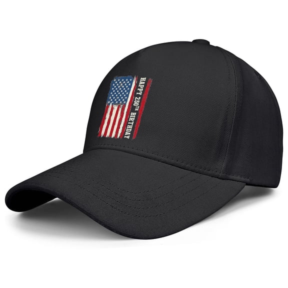 250th Anniversary USA Black Baseball Hat Featuring Lightweight Printed Artwork and Adjustable Closure for Men Women Adults