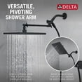 thumbnail image 4 of Delta Faucet 10-Inch Raincan Shower Head And Hand Held Shower Combo Black Square Shower Head Rainfall Shower Head Hand Shower High Pressure Shower Head 1.75 Gpm Flow Rate Matte Black 75527-Bl, 4 of 5