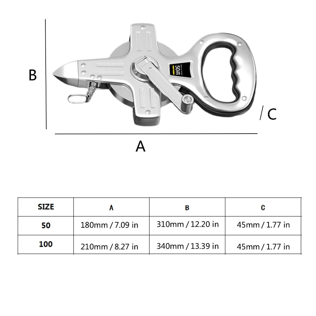 PatungKu Industrial Measurement Tape 50m 100m Durability Stainless Steel Body Engineering Hand Tool With Ergonomic Carry Handle