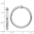 thumbnail image 3 of Diamond2Deal 925 Sterling Silver RH-plated 3x31mm Non-Pierced Round Hoop Earrings for Women (L- 1.23 inch, W- 1.23 inch), 3 of 6