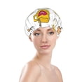 thumbnail image 3 of Kdxio Home Cooking Print Shower Cap for Women,Elastic and Reusable,Double Waterproof Layers Bathing Hat, 3 of 9