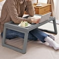 thumbnail image 3 of Plastic Folding Table On Bed Foldable Computer Table Storage Desk, 3 of 5