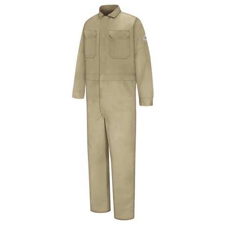 BULWARK FR Contractor Coverall,Khaki,46 CED2KH RG 46