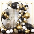 thumbnail image 1 of Juego de Globos para Decoración de Fiesta, Kit de Guirnalda de Globos de Oro Negro, Globos Metálicos de Confeti para Cumpleaños Fiesta Boda Graduación Halloween, 1 of 4