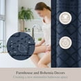 thumbnail image 6 of Siiluminisoy Navy Blue Shower Curtains,Heavy-Duty Mold/Mildew-Resistant,Water-Repellent, Machine-Washable,Tufted Chevron Striped Textured Design,72 x 72, 6 of 8