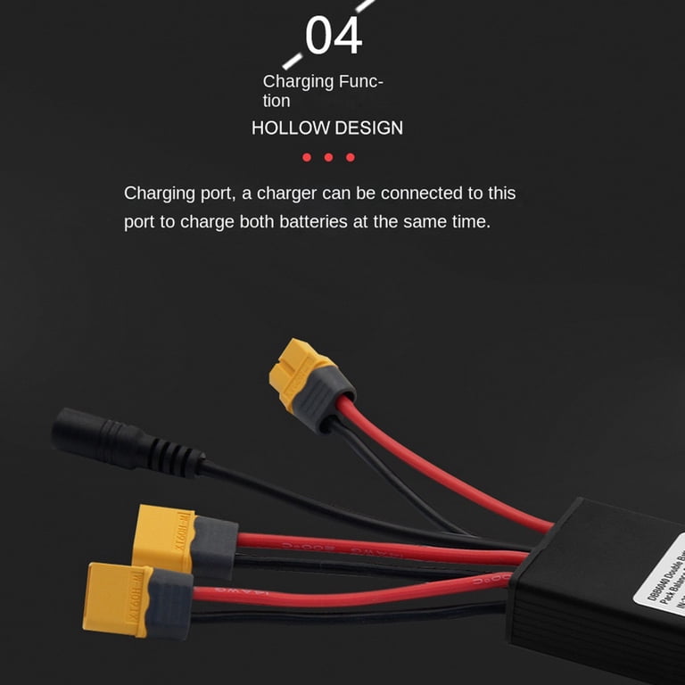 40A Dual Battery Parallel Module For E-Bikes - 20V To 72V Discharge Converter, XT60H Port, Aluminum Case