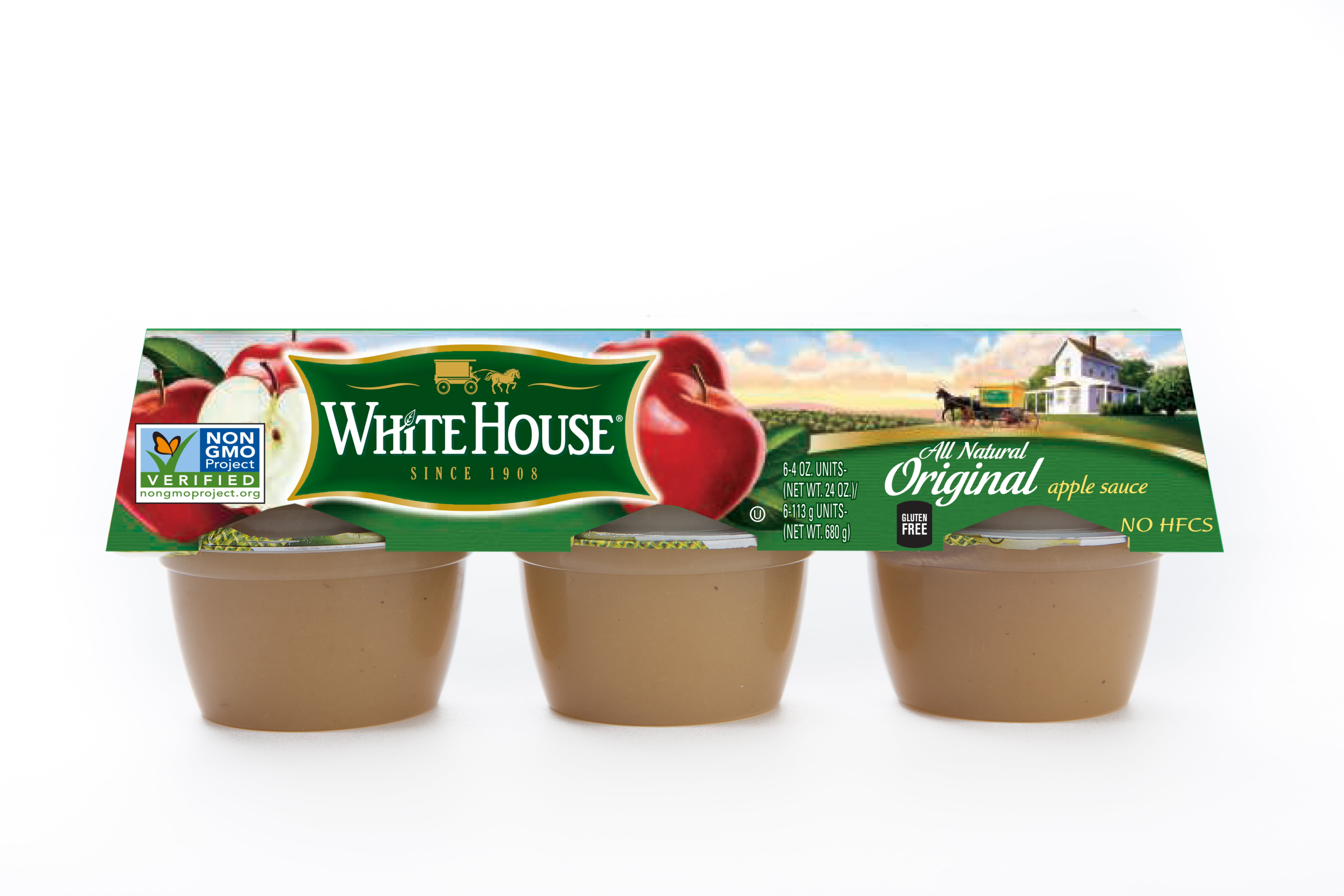 White House Applesauce Original Cups 6 Pk, 4.0 oz