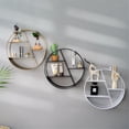 thumbnail image 3 of Estantería de pared de metal Estantería de pared redonda Estantería de pared para almacenamiento Estantería de pared redonda Estantes flotantes Marco Decoración de pared, 3 of 5