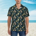 thumbnail image 2 of Pofeuu Dinosaur In The Space Print Hawaiian Shirt for Men Sleeves Casual Button Down Summer Beach Dress Shirts T-Shirts,Large, 2 of 7