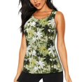 thumbnail image 1 of Balery Hawaii Palms Camiseta sin mangas estampada ligera para mujer, tops de entrenamiento sin mangas, camisetas de yoga transpirables de secado rápido.-Small, 1 of 7
