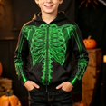 thumbnail image 2 of SJLDQY Halloween Hoodies for Boys Hallowmas Skeleton Graphic Hooded Sweatshirts Fall Winter Long Sleeve Zip Up Hoodie, 2 of 4