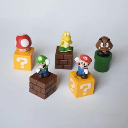 Mario Toys Decoration Mario Bros Action Figure Toys Decorating Series Playset (Pack of 5)