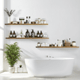 thumbnail image 6 of Long Floating Shelves for Wall Set of 3, 47 Inch, Rustic Picture Ledge Large Shelf for Living Room Bedroom Bathroom Kitchen, 3 Different Sizes, Brown, 6 of 7