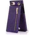 thumbnail image 4 of Crossbody Phone Case for iPhone SE 2022/2020 Case with Card Holder for Women,iPhone 7/8 Case Wallet with Strap Lanyard for Men,PU Leather Magnetic Clasp with Kickstand 4.7", Purple, 4 of 18