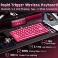 thumbnail image 3 of Teclado Gamer Inalámbrico YUNZII RT75 PRO Hall Effect Rosa, 3 of 9
