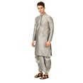thumbnail image 2 of Mens Handmade Art Silk Loop Button Designer Kurta Dhoti Set/Mens Indian Sherwani, 2 of 5