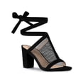 thumbnail image 1 of BLISSFUL STEP Women's Mesh Block Heeled Lace Up Sandals, 1 of 7