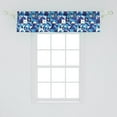 thumbnail image 2 of Ambesonne Navy Blue Window Valance, Contemporary Abstract, 42" x 12", Violet Pale Blue White, 2 of 3