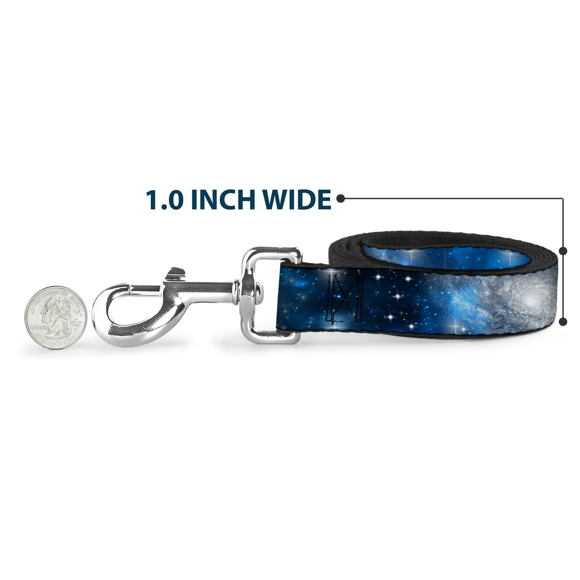 Buckle-Down Pet Leash, Dog Leash, Galaxy Blues Blues, 6 Feet Long 1.0 Inch Wide