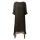 thumbnail image 5 of Las nuevas mujeres de la vendimia vestido de algodón de lino de Split dobladillo irregular floja oca Tomshoo Marrón S, 5 of 7