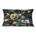 thumbnail image 2 of Designart "Opulent Navy Gold Damask V" Damask Printed Throw Pillow, 2 of 5