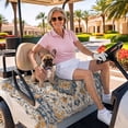 thumbnail image 3 of Golf Cart Seat Covers for 2 Seater, Boho Chic Ethnic Soft Microfiber Cart Seat Towel Blanket, Orange Blue Vintage Tribes Absorbent Breathable Non Slip Bench Seats Protector for Golf Course 51"x31", 3 of 9