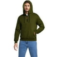 thumbnail image 4 of Dwralegc Hoodies for Men Fleece Long Sleeve Pullover Hoodies Casual 1/4 Zip Up Drawstring Hooded Sweatshirt Fall Trendy Solid Color Hoody Top with Kangaroo Pockets Army Green 3XL, 4 of 5