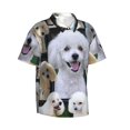 thumbnail image 2 of Poodle Dog Men'S 3d Print Casual Button Down Shirts, Novelty Hawaiian Short Sleeves Xl, 2 of 7