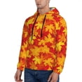 thumbnail image 3 of Naloa Vintage maple leaves autumn Men's Casual Hooded Collar Drawstring Hoodies Pullover Sweatshirts Casual Long Sleeve Shirts-Small, 3 of 7