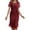 Red, variant on Women's Dress Elegant Round Neck Chiffon Party Gown For Wedding Holiday Date Night Spring Summer Casual Formal Occasion Dresses for Evening Gown Size 14 Ladies Long Evening Dresses Ladies Work Dresses