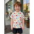 thumbnail image 5 of BemeyourBBs Toddler Baby Boys Back To School Shirts Kids Kindergarten Outfit Apple Pencil Printed Short Sleeve Half Button-up Shirt Tops Summer Spring Fall Pullover Shirts, 5 of 9