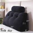 thumbnail image 2 of ShadeMart Black 39" L x 8" W x 20" H Wedge Headboard Pillows with 1 Head Roll Pillow Bed Wedge Pillow for Headboard Large Bolster for Bed Rest Reading Pillows Backrest Pillows, 2 of 6