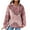 Pink, variant on WREESH Women's Fall Fashion Waffle Hoodies Warm Drawstring Long Sleeve Casual Printed Hooded Top Pink