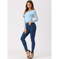 thumbnail image 2 of INSPIRE CHIC Women's Semi Sheer Long Sleeves Flower Embroidery Lace Top, 2 of 6