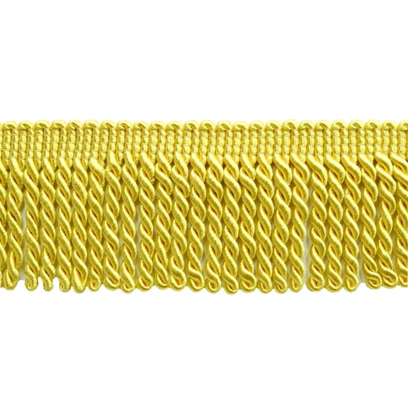DECOPRO 3" (7.5cm) Basic Trim Solid Collection Satiny Bullion Fringe Trim # BFS3, Sun Splash Yellow #27 (Golden Yellow) Sold By The Yard (36"/3 ft/0.9m)