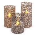 thumbnail image 1 of Velas LED de Vidrio Mark Feldstein & Associates Leopardo Salvaje sin Llama Juego de 3, 1 of 4