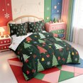 thumbnail image 2 of Manfei Red-Green Buffalo Plaid Christmas 7-Piece Twin Bedding,Xmas Holiday Season Bedding Comforter Set,Xmas Reversible, 2 of 7