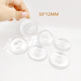 thumbnail image 1 of Protector de pared para manija de puerta, 6 piezas de protectores de pared de goma suave transparentes y redondos, parachoques autoadhesivos para manija de puerta de 50 x 12 mm, 1 of 1