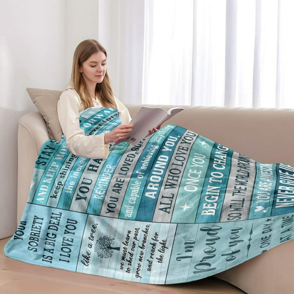 Sobriety Gifts Blanket Lightweight Travel Soft Flannel Throw Blanket Living Room Bedroom Sofa Decoration 30"X40"